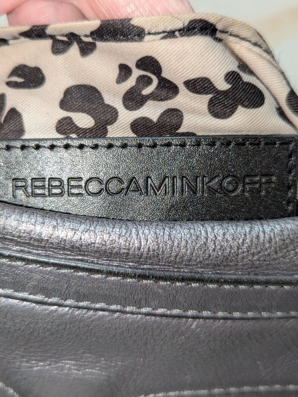 Rebecca Minkoff leather metallic crossbody, EUC! - Picture 3 of 4